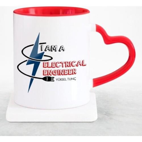Personalized Professional Electrical Engineer Red Heart Mug Cup-1