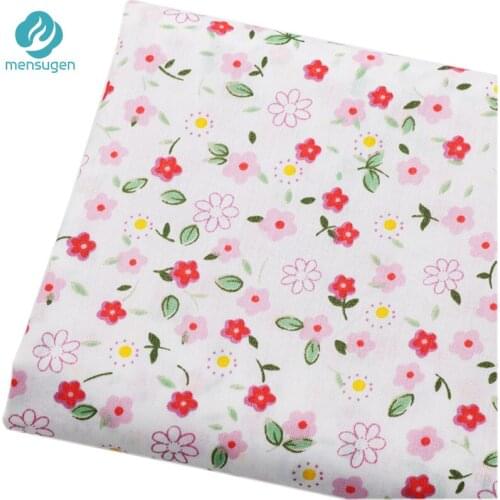 Pink Floral Cotton Fabrics for Baby Girls Dresses Sewing Apron Bib Infant Bedding Doll Cloth DIY Fabrics Needlework Material
