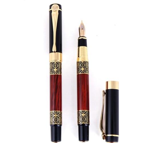 Luxury Brand Metal Redwood Fountain Pen For Writing Stationery Vintage High Quality Calligraphy Pen Ink School Supplies Gifts