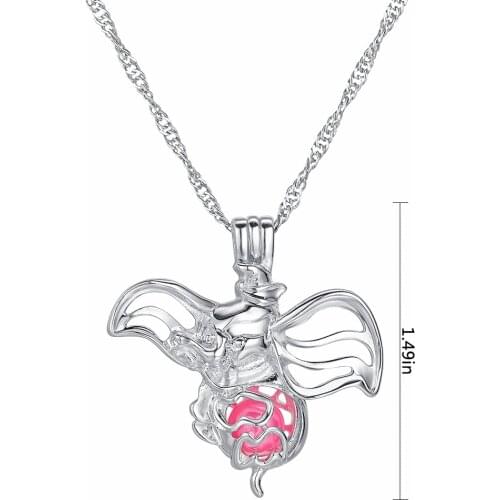 Harong Cute Dumbo Pearl Necklace Women Chain Choker Pendant Long Chain Trendy Comic Jewelry Gift Custom Necklace Kids DIY Gift