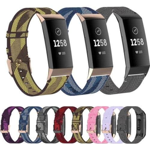 Nylon Replacement Wrist Band Strap for Fitbit Charge 4 3 SE Fitness Tracker Smart Bracelet Strap Chain