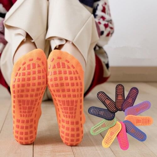 Sport Socks Peds for Trampoline Yoga Anti-slip Home Socks Soft Elastic Silicon Foot Skin Care Heel Protection Men Women Socks