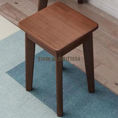 Solid wood makeup stool dressing stool modern minimalist book chair household small stool makeup chair square stool low stool sm
