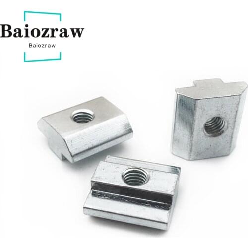 T Sliding Hammer Nut Block Square Nuts M3 M4 M5 M6 Nut 2020 Aluminum Profile Slot Zinc Coated Plate Aluminum Accessories EU
