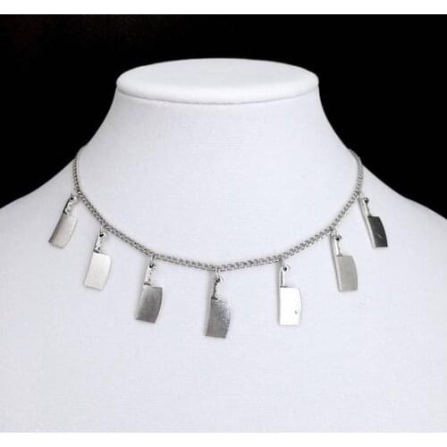 Tibetan silver kitchen knife necklace necklace pendant day of death gift Halloween witch jewelry gothic jewelry DIY handmade