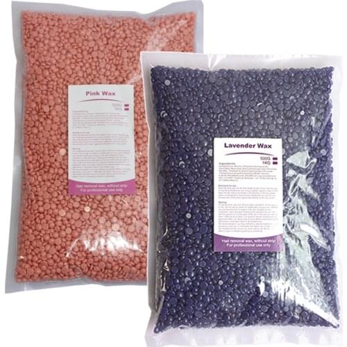 2Bags 1KG Solid Hair Waxing Strips Hard Wax Bean Hard Wax Bead Hair Removal