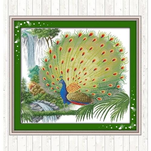 The Peacock Embroidery Handmade Needlework Package Wall Home Decor Cross Stitch Kits 11CT 14CT Cross Stitch Set DMC Floss Kits