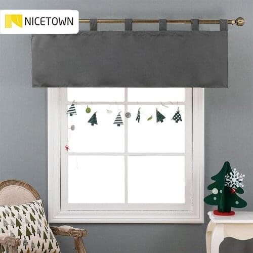 NICETOWN 1PC Valance Curtain Modern Home Decoration Solid Blackout Tab Top Drape Tier for Kitchen Bathroom Window Bedroom