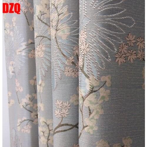 High-precision Jacquard Backing Curtains High Shading Flowers Curtains for Living Dining Room Bedroom