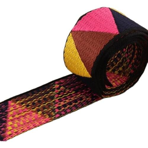 1.5"Colorful Webbing Soft Ethnic Webbing Purse Strap Purse Bag Geometric Pattern Webbing Bag Belt Woven Belt -38mm