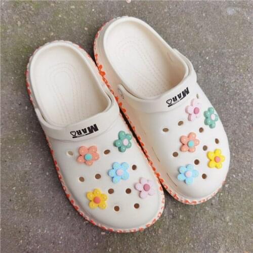 1set ABS Cartoon Flowers/Grils/Bow Accessories Shoe Croc Charms Cute Shoe Buckle Decorations Fit JIBZ Party Kids Gifts
