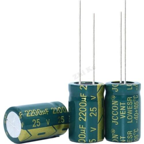10pcs/lot 25v 2200uf 10*25MM high-frequency low-impedance aluminum electrolytic capacitor 2200uf 25v 25v2200uf 20