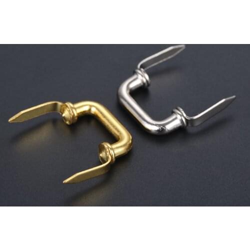 10pcs/lot Mini Handles Inline Pulls Gold/Silver Knobs with foot Vintage Wooden Gift Box Jewelry Makeup Case Alloy 20x10mm Decor