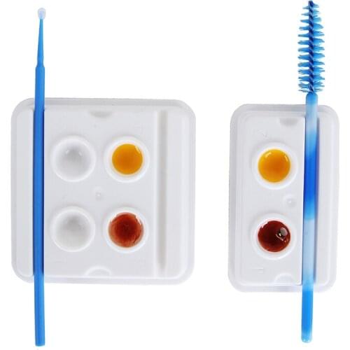 10pcs Mini Tattoo Ink Cups Portable 2 /4 Holes Microblading Pigment Cups/Caps Glue Holder Eyebrow Brush Holder PMU Accessories