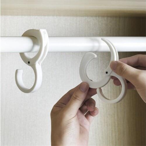 2 Pcs / Set Card Position Hook Travel Foldable Multi-Function Hooks For Hanging Key Clothes Coat Bag Hanger Lock Buckle S-Hook