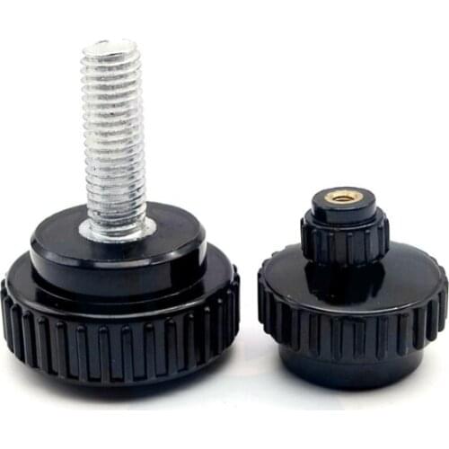 2pcs M10 stainless steel Bakelite round straight handle screw Hand twist rubber head screws Small knob 15~30mm length