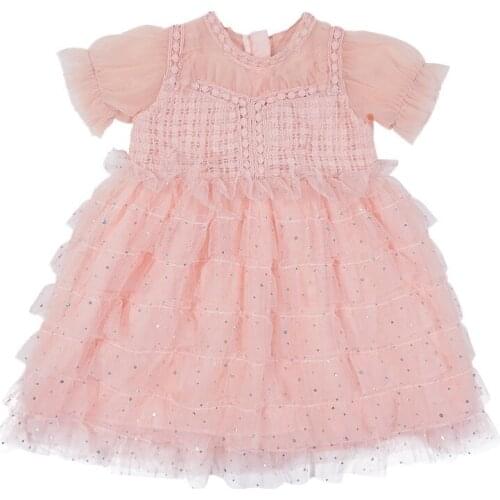 Summer Baby Party Layered Dress For Girls Kids Princess Clothes Children Boutique Clothing Outfits Wear 0-6Y
