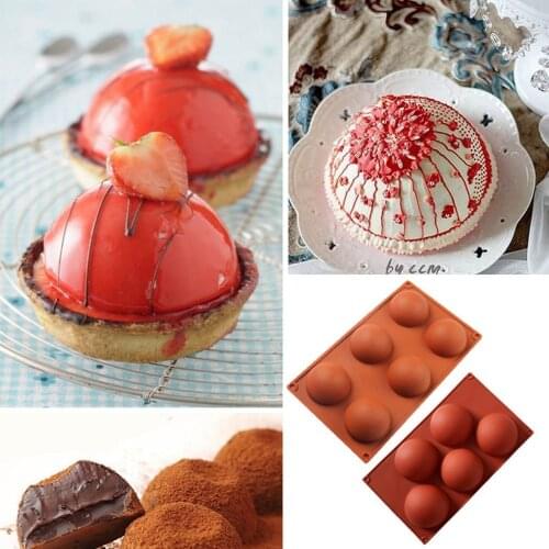 5/6 Hole Silicone Hemispherical Cake Mould Muffin Cookie Baking Mould DIY Baking Cake Mold Bread Biscuits Embossed Device