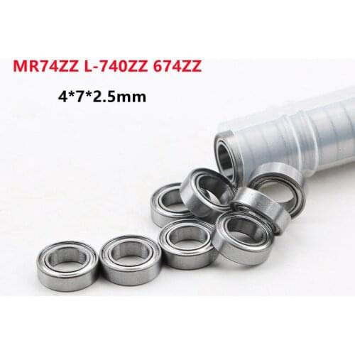 50pcs/100pcs/500pcs miniature ball Bearing MR74ZZ 4*7*2.5mm L-740ZZ 674ZZ Fishing Reel Accessory 4mmx7mmx2.5mm