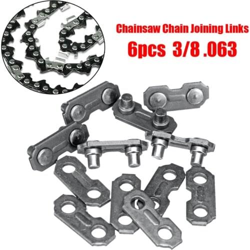 6Pcs Stainless Steel Chainsaw Chain Joiner Link Chain Joint For Joinning 3/8 .063 Chains For Woodworking Chainsaw Parts