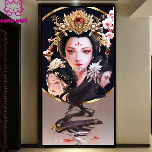 Diamond painting fantasy woman stitch cross diamond embroidery full square round drill pattern diamond mosaic rhinestone decor