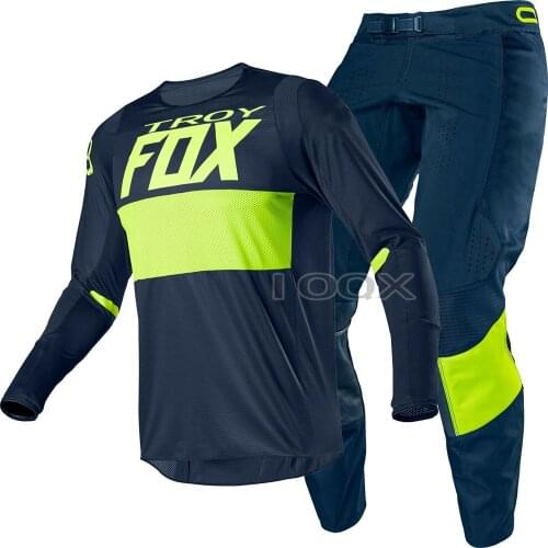 Free shipping 2020 TROY Fox MX ATV 360 Bann Navy Jersey Pant Motocross Dirtbike Offroad Racing Sx Mx Mens Gear Set