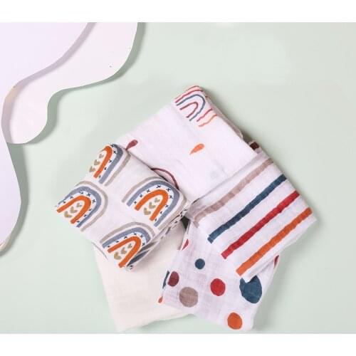 Kangobaby 2Pcs Pack 60x60cm 100% Cotton Muslin Burp Cloth Baby Bib Scarf