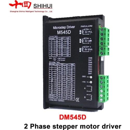 M545D 2 Phase Stepper Motor Driver Suitable For Nema 23/Nema 34 Stepper Motor Current Range 1.5-4.5A Voltage 24-50VDC 200KHZ