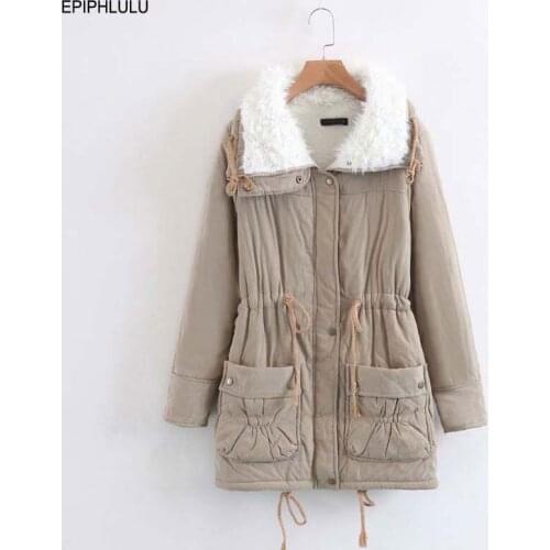 Fad Autumn Winter Jacket Women Parka Warm Plush Coat Women Long Sleeve Thicken Down Parka Ladies XXL