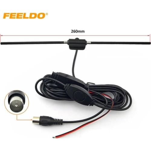FEELDO 1Set Car IEC Plug Active Antenna With Built-in Amplifier For Digital TV Car Antenna #AM911