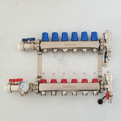 Heating water separator geothermal water divider Floor Heating Manifold Geothermal Water Separator Floor Heating Systems Parts