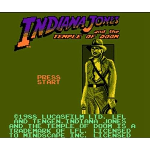 Indiana Jones and the Temple of Doom 60 Pins English Version Game Cartridge for 8 Bit 60pin Game Console