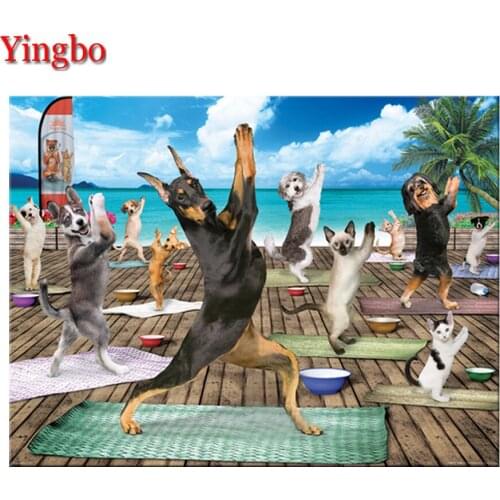 Yoga Spa Doberman pinscher Diamond Painting Full Square Round Diamond Embroidery Sale Wall Art Handmade Gift,mosaic decor home