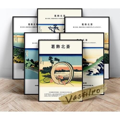 Katsushika Hokusai Poster, Japan Ukiyoe Wall Art, Fujimigahara In Owari Province Prints, Ejiri In The Suruga Province Painting