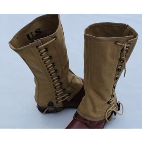 Cosplay WWII WW2 US ARMY MILITARY CANVAS LEGGINGS LEG WRAPPINGS PUTTEE GAITERS COLLECTION MILITARY WAR REENACTMENTS Movie Props