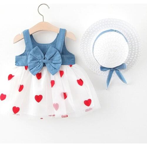 Baby Girls Summer Dress Princess Toddler Dresses For Newborn Clothes Outfits Casual Birthday Party Dress With Hat 0-2Y Vestidos