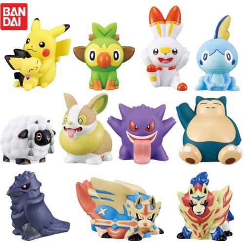 Pokemon Pikachu Pichu Grookey Sobble Scorbunny Corviknight Zamazenta Yamper Wooloo Zacian Cute Action Figure Model Toys