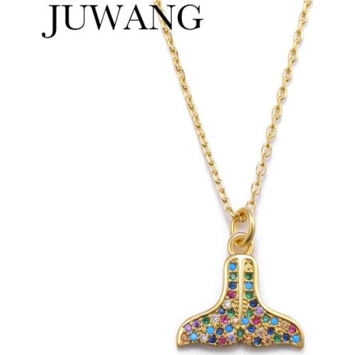 Multicolor Fashion Charm Gold Pendant Necklace Micro Pave Zircon Long Necklaces For Women/Girl Gift Jewelry