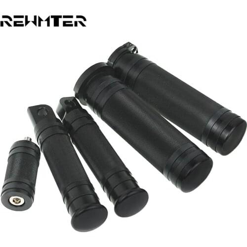 Motorcycle 1"25mm Handlebar Hand Grips Footpegs Footrest Shifter Nail Pegs For Harley Sportster Touring Softail Dyna Road Glide