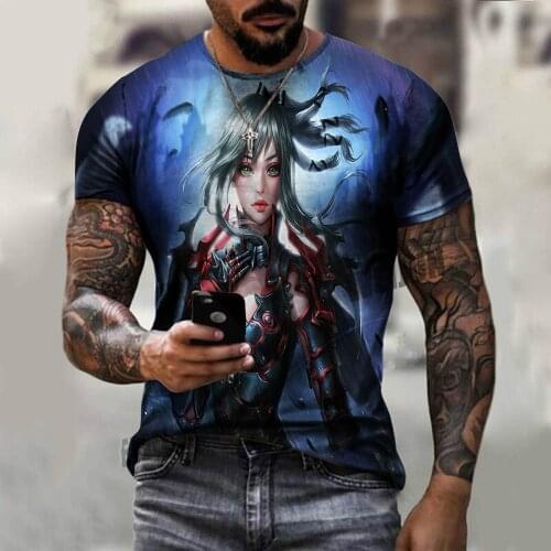 Mens Womens 3D Printing T-shirt Scary Skull T-shirt Short Sleeve T-shirt Plus Size Polyester Material