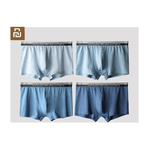 4 Pieces Xiaomi Crab Secret Mens Underwear Mens Boxer Cotton Cotton Comfort Boxer Mens Tide Brand underwear men underwear