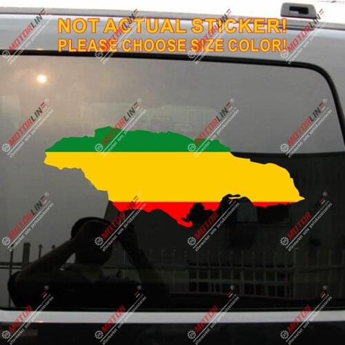 Jamaica Map Rasta Rastafari Flag Decal Sticker Car Vinyl Ethiopia pick size