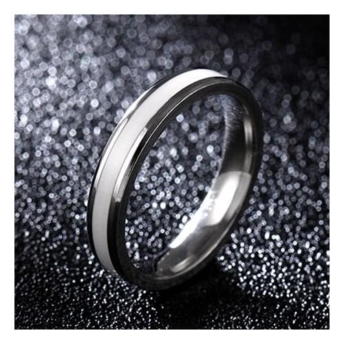MANGOSKY 4mm Stainless Steel Rings For Lover Men and Women