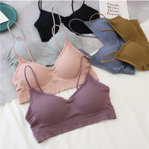 Womens Cotton Underwear Tube Tops Sexy Solid Color Top Fashion Sports Comfort Tank Up Girl Sling Push Up Bra Female Lingerie