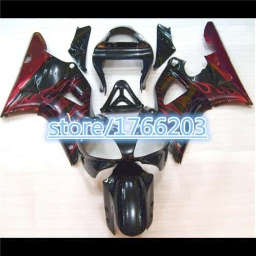 100%NEW red flame black fairing kit for YZF1000 R1 YZF-R1 00-01 YZF R1 00 01 YZF 1000 R1 2000 2001 ABS fairings BBF
