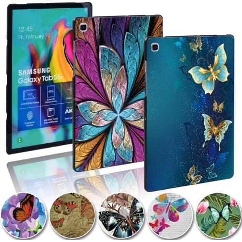 2020 New Hard Shell Printed Butterfly Tablet Case for Samsung Galaxy Tab A A6 7.0 9.7 10.1 10.5"/E 9.6"/Tab S5e 10.5" + Pen