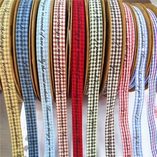 1.5cm Lettered Plaid Ribbon Thickened with Hand DIY Hat Hair Accessories Pet Clothing Accessories 439