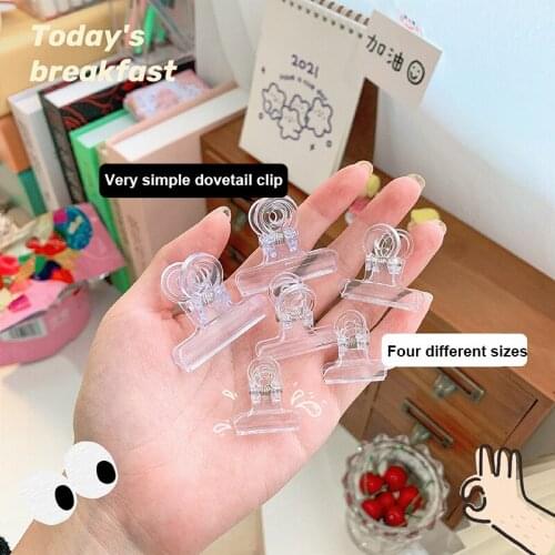 Transparent Dovetail Clip Color Fixed Folder Creative Acrylic Snack Clip Long Tail Function Small Cute Sealing Bag Clip