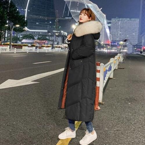 New Women Down Jacke Winter Paddedt Korean Version Loose Hooded Collar Thick Long Coat For Parka Female Tops Mujer Chaqueta A009