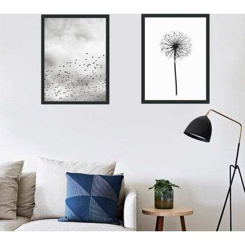 Nordic Wild Goose and Dandelion Canvas Painting Without Frame Wall Hanging Painting Library Art Room Simple Picture Wall Art
